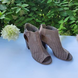 Indigo Road Perforated Taupe Grey Ankle Boot